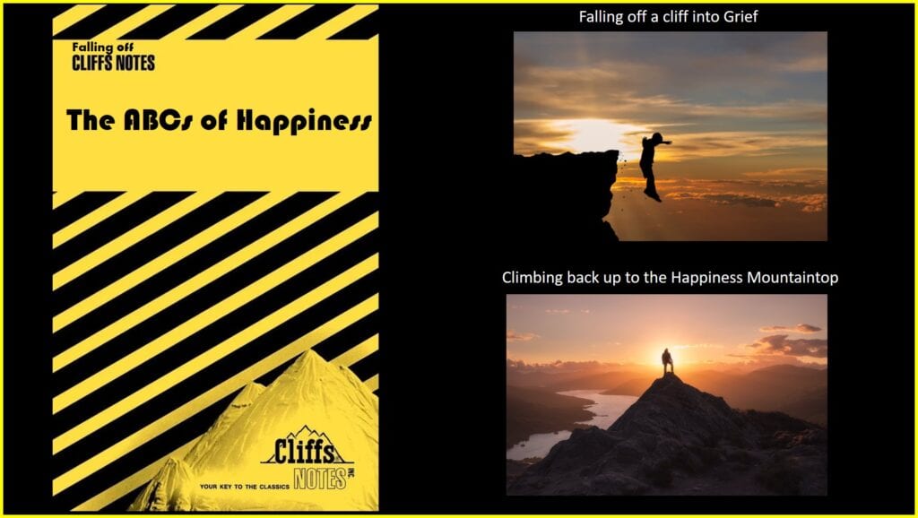 Falling off a Cliff Notes ABC's of Happiness